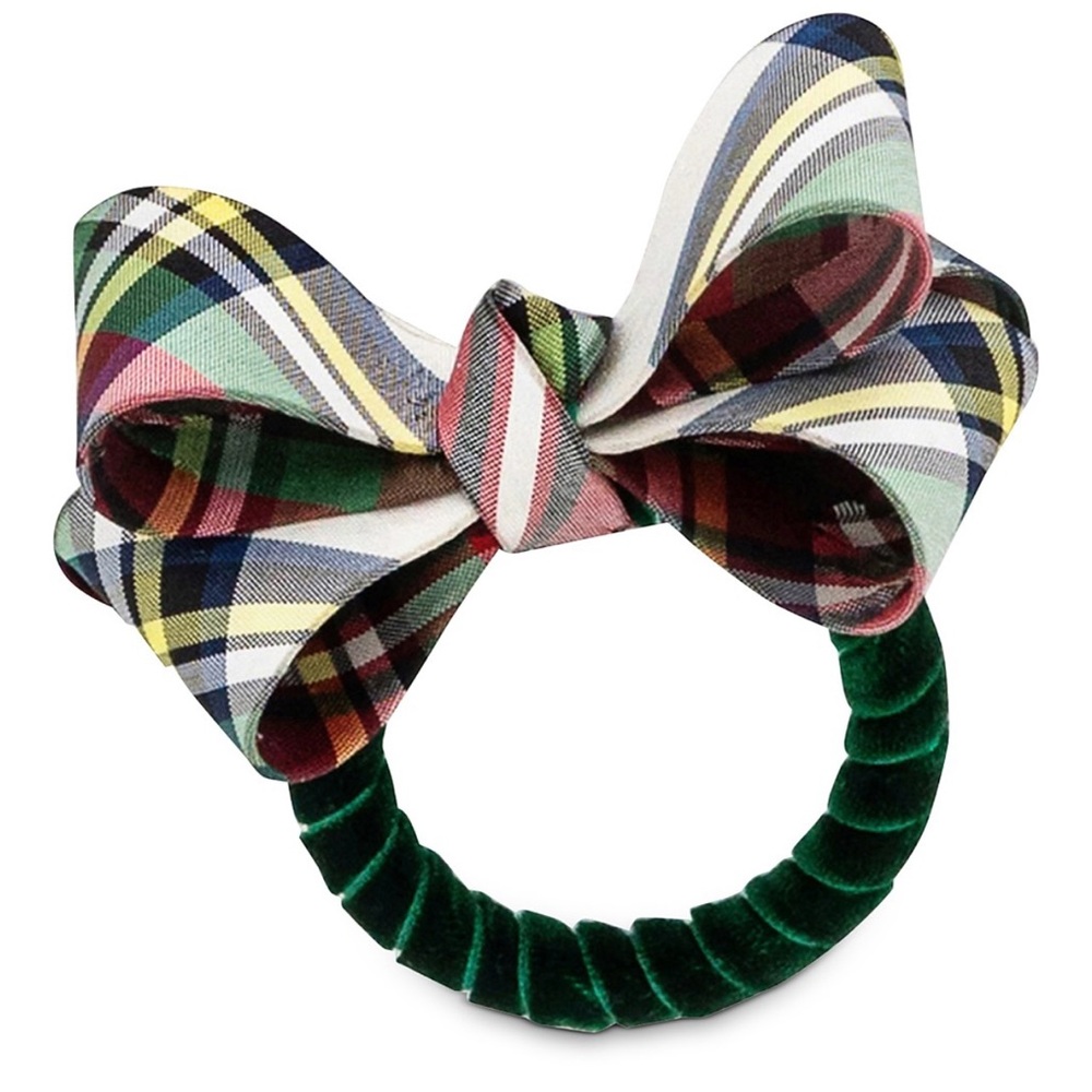 Juliska Napkin Rings in Tuxedo Stewart Tartan Set of 2 New with Tags